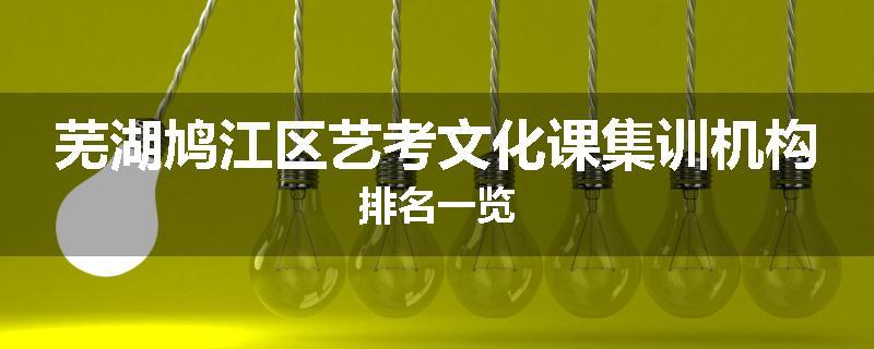 芜湖鸠江区艺考文化课集训机构排名一览