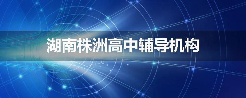 湖南株洲高中辅导机构