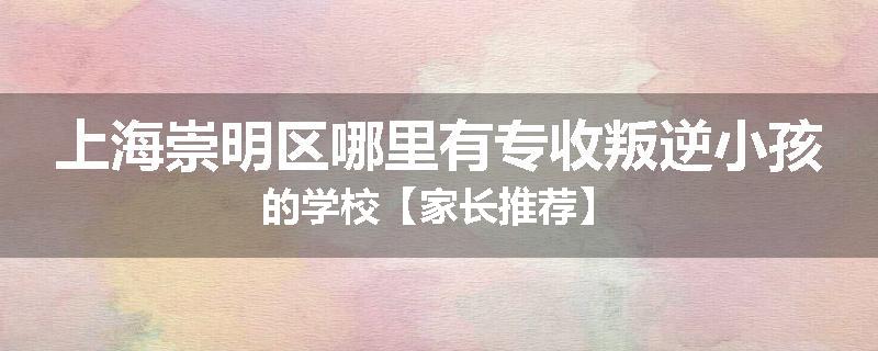 上海崇明区哪里有专收叛逆小孩的学校【家长推荐】