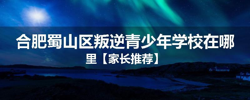 合肥蜀山区叛逆青少年学校在哪里【家长推荐】
