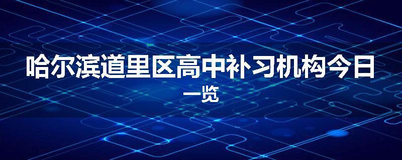 哈尔滨道里区高中补习机构今日一览
