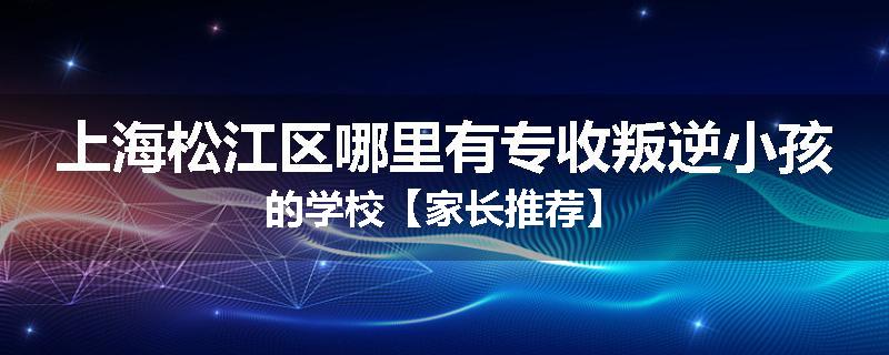 上海松江区哪里有专收叛逆小孩的学校【家长推荐】