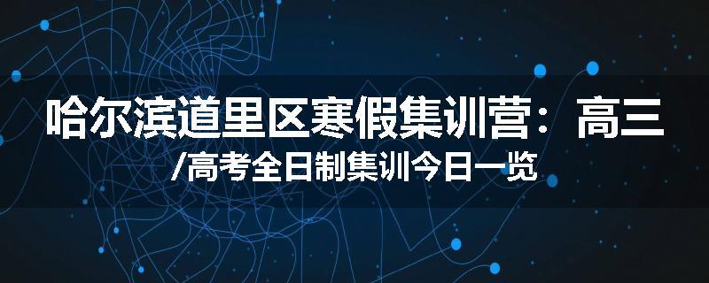 哈尔滨道里区寒假集训营：高三/高考全日制集训今日一览