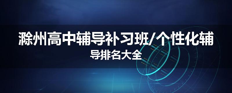 滁州高中辅导补习班/个性化辅导排名大全