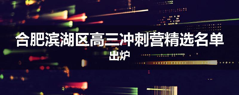 合肥滨湖区高三冲刺营精选名单出炉