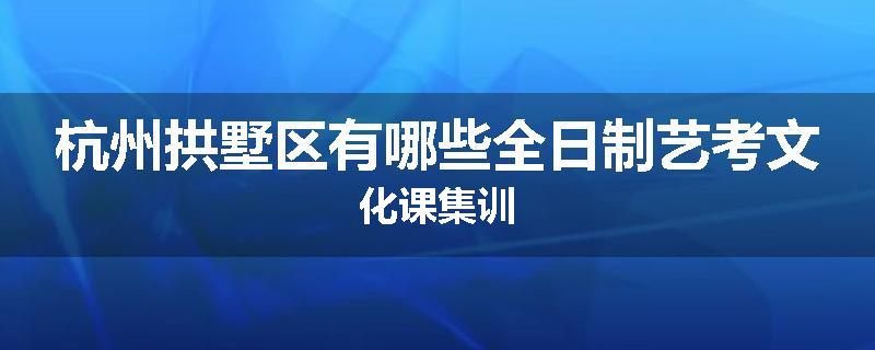 杭州拱墅区有哪些全日制艺考文化课集训