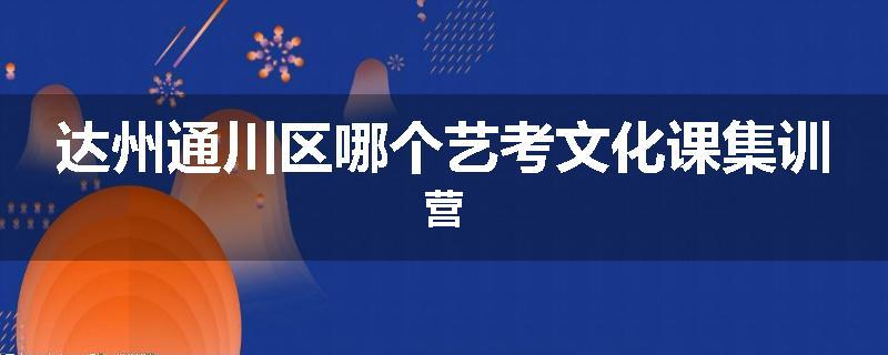 达州通川区哪个艺考文化课集训营