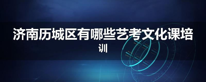 济南历城区有哪些艺考文化课培训