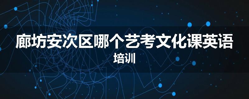廊坊安次区哪个艺考文化课英语培训