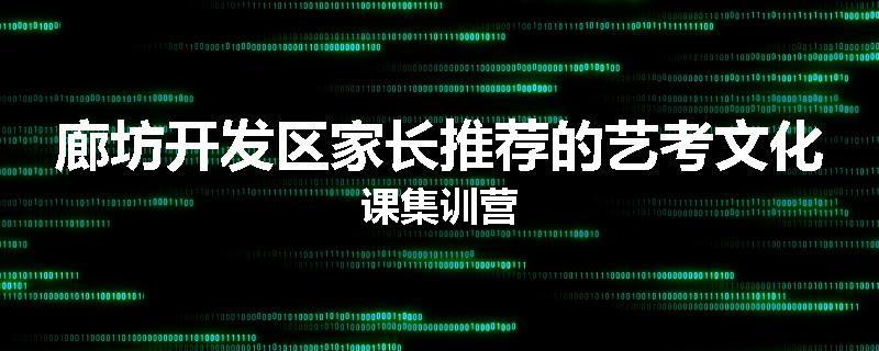 廊坊开发区家长推荐的艺考文化课集训营