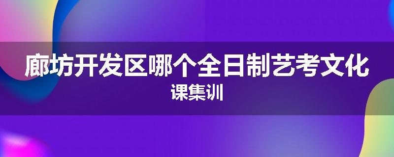 廊坊开发区哪个全日制艺考文化课集训