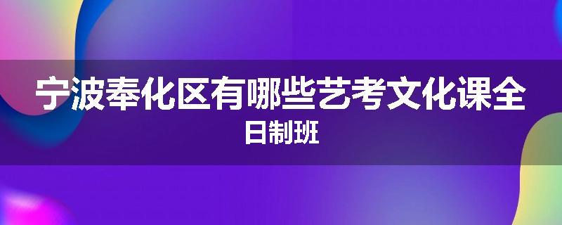 宁波奉化区有哪些艺考文化课全日制班