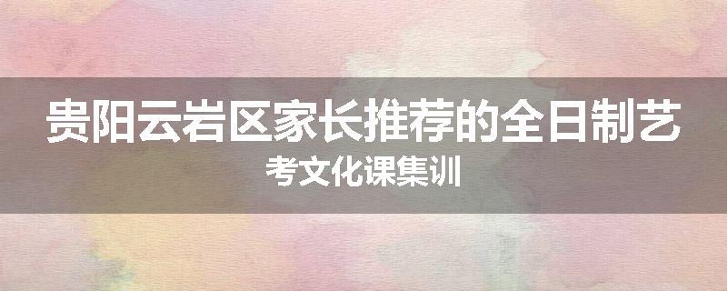 贵阳云岩区家长推荐的全日制艺考文化课集训