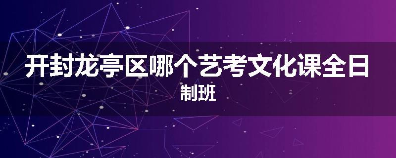 开封龙亭区哪个艺考文化课全日制班