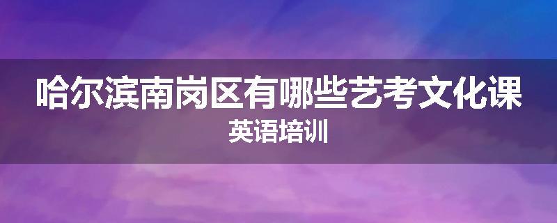 哈尔滨南岗区有哪些艺考文化课英语培训