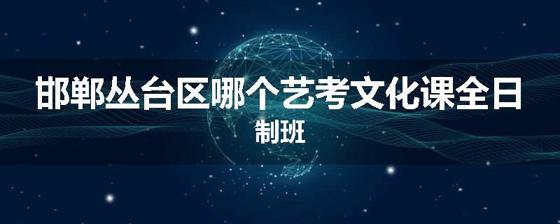 邯郸丛台区哪个艺考文化课全日制班