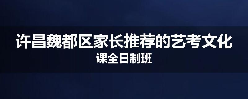 许昌魏都区家长推荐的艺考文化课全日制班