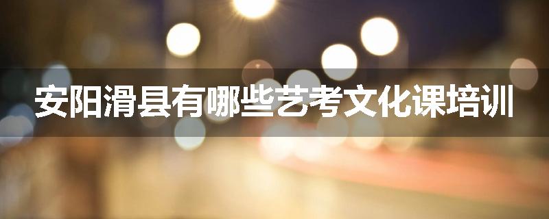 安阳滑县有哪些艺考文化课培训