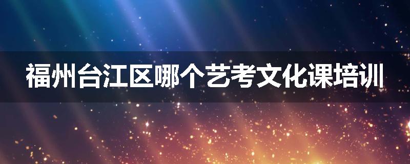 福州台江区哪个艺考文化课培训