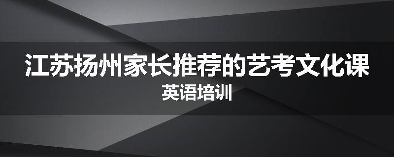 江苏扬州家长推荐的艺考文化课英语培训