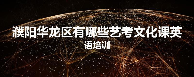 濮阳华龙区有哪些艺考文化课英语培训