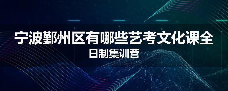 宁波鄞州区有哪些艺考文化课全日制集训营