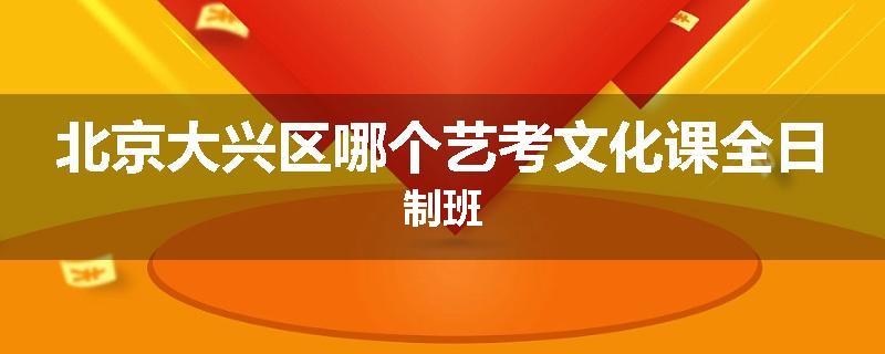 北京大兴区哪个艺考文化课全日制班