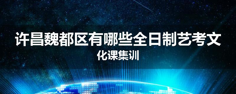 许昌魏都区有哪些全日制艺考文化课集训