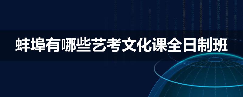 蚌埠有哪些艺考文化课全日制班