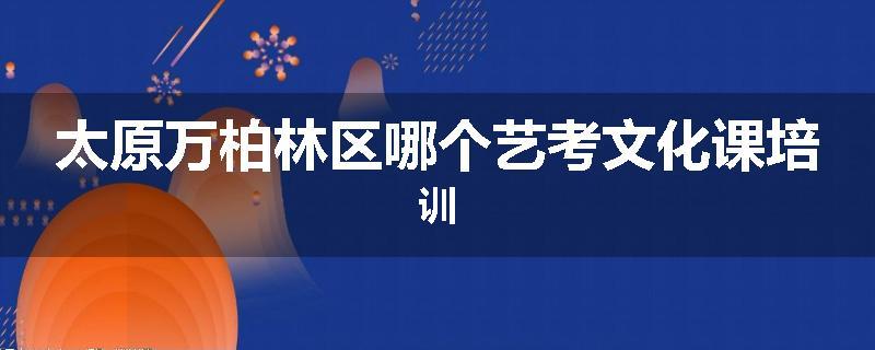 太原万柏林区哪个艺考文化课培训