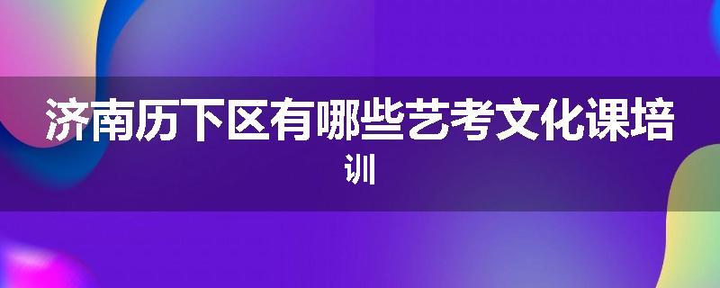 济南历下区有哪些艺考文化课培训