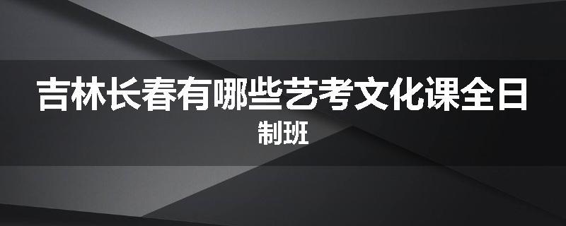 吉林长春有哪些艺考文化课全日制班