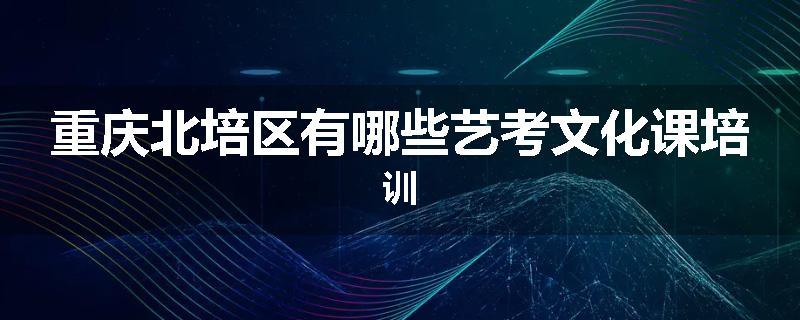 重庆北培区有哪些艺考文化课培训