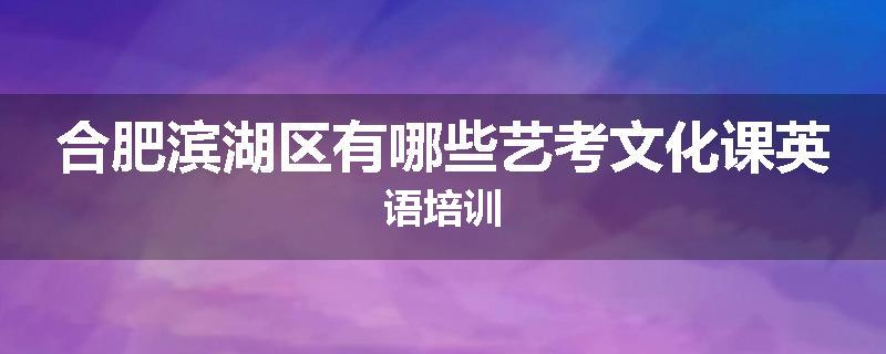 合肥滨湖区有哪些艺考文化课英语培训