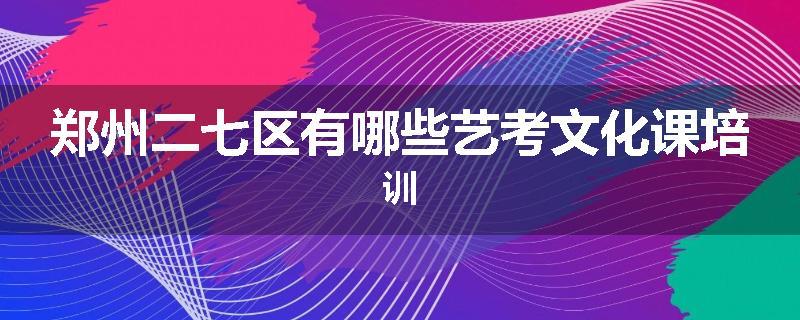 郑州二七区有哪些艺考文化课培训