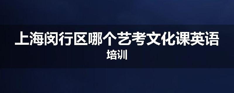 上海闵行区哪个艺考文化课英语培训