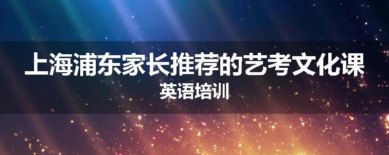 上海浦东家长推荐的艺考文化课英语培训
