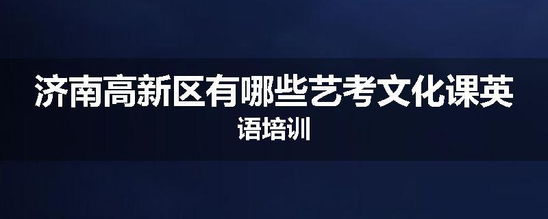 济南高新区有哪些艺考文化课英语培训