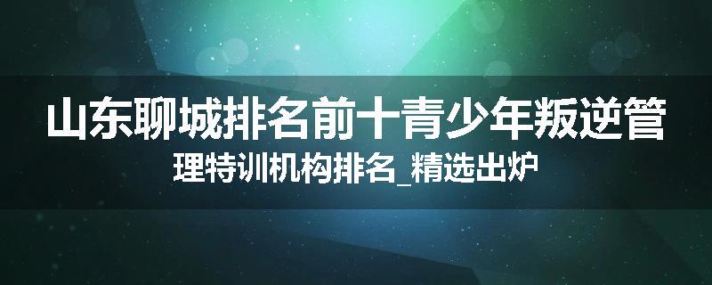 山东聊城排名前十青少年叛逆管理特训机构排名_精选出炉