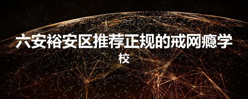六安裕安区推荐正规的戒网瘾学校