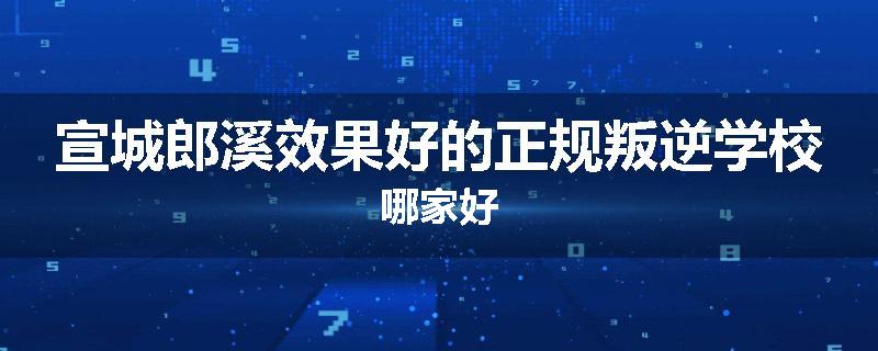 宣城郎溪效果好的正规叛逆学校哪家好