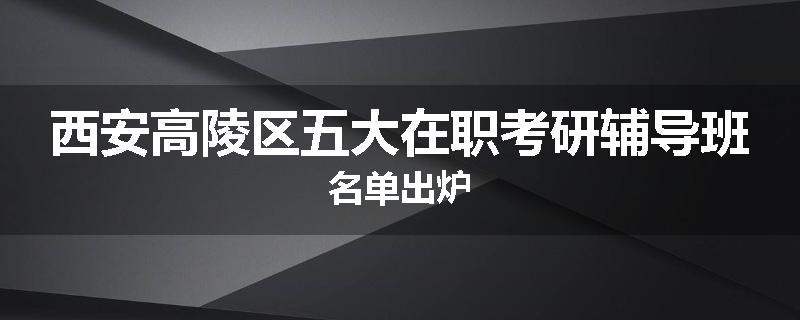 西安高陵区五大在职考研辅导班名单出炉