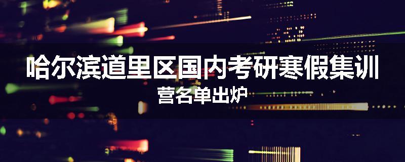 哈尔滨道里区国内考研寒假集训营名单出炉