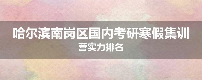 哈尔滨南岗区国内考研寒假集训营实力排名
