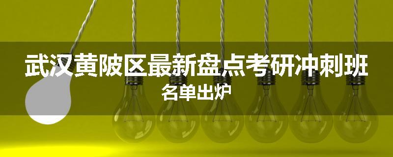武汉黄陂区最新盘点考研冲刺班名单出炉
