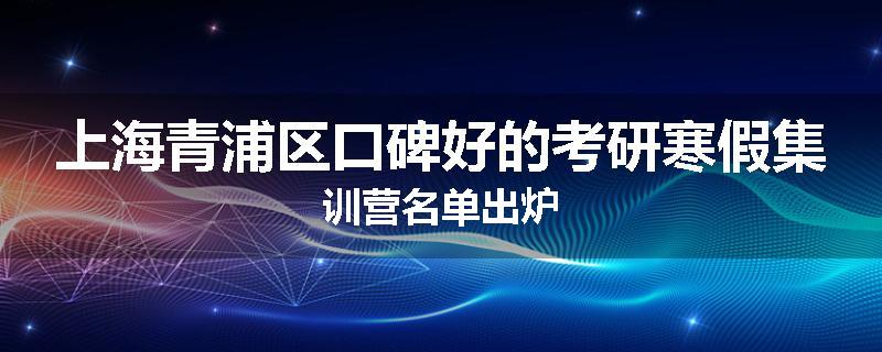 上海青浦区口碑好的考研寒假集训营名单出炉