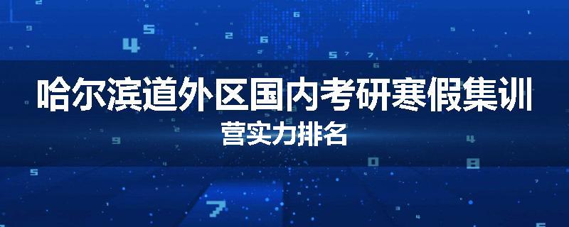 哈尔滨道外区国内考研寒假集训营实力排名