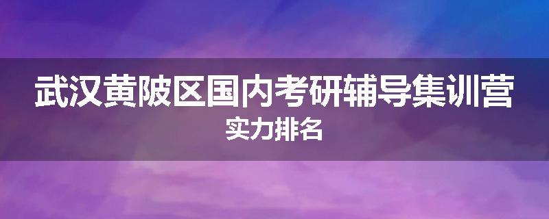 武汉黄陂区国内考研辅导集训营实力排名