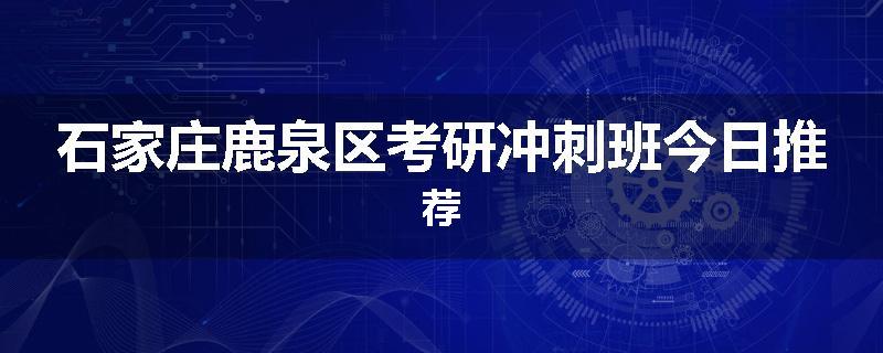 石家庄鹿泉区考研冲刺班今日推荐