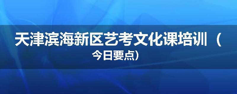 天津滨海新区艺考文化课培训（今日要点）